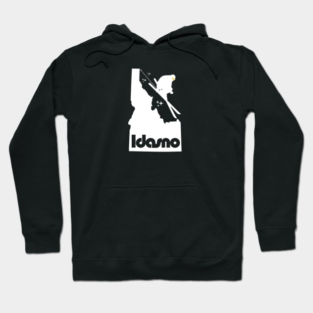 Idasno Skier-White Hoodie by GrumpyDog